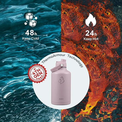 BUZIO 64oz Insulated Water Bottle, Half gallon Stainless Steel Jug, Triple Wall - Image 2