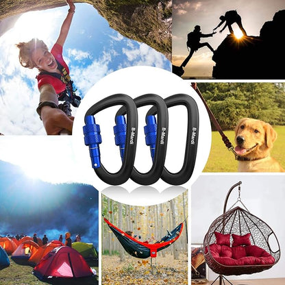 B-Mardi Carabiner Clips Heavy Duty 12kN-Lightweight Locking Carabiners - Image 4