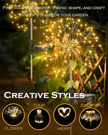 Solar Garden Lights Outdoor Yard Decorations, 8 Pack 150Leds Pathway Lights - Image 6