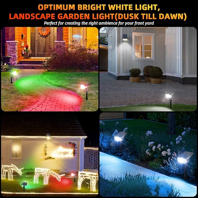 LEREKAM Solar Spotlights Outdoor, 40 LED s Color Changing RGB Waterproof - Image 8