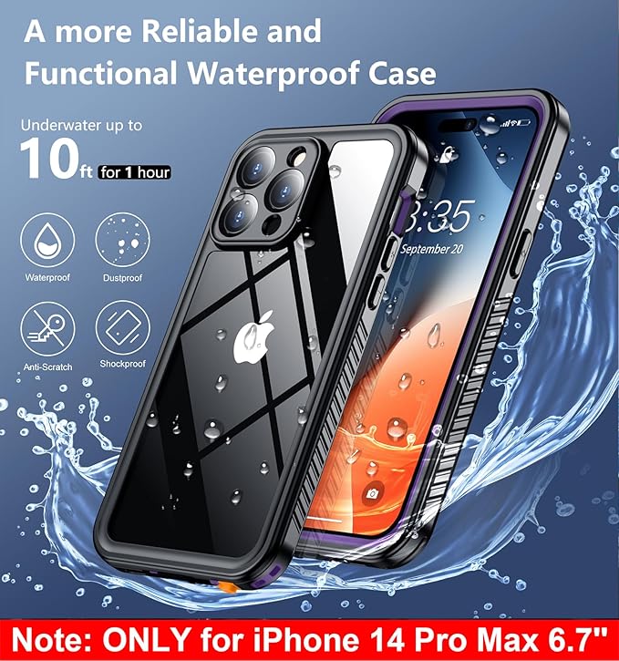 SPIDERCASE Only Designed for iPhone 14 Pro Max Case Waterproof Full Body - Image 2