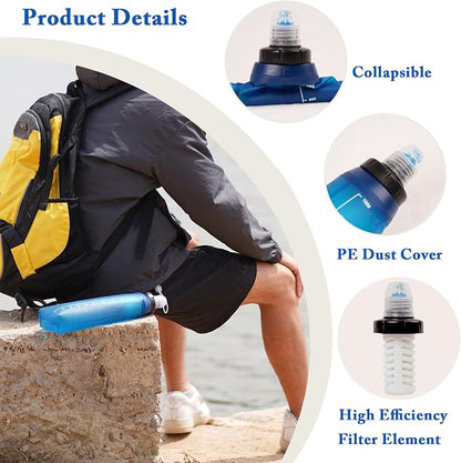 Portable 1.0L Water Fiter, Outdoor Water Filter Backpacking, Collapsible Hiking - Image 5