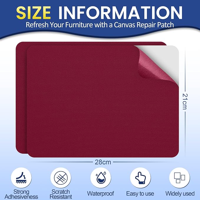 Self-Adhesive Canvas Repair Tape, 8.3" x 11" Waterproof Canvas Repair Patch - Image 2