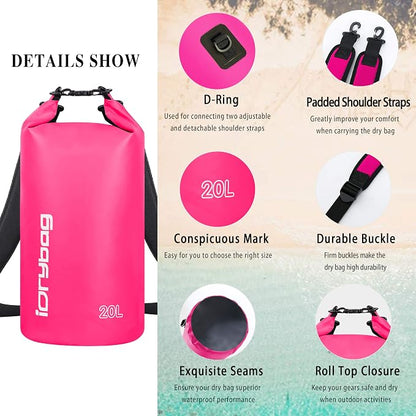 IDRYBAG Dry Bag for Kayaking Waterproof 2L/5L/10L/15L/20L, Small Dry Sack - Image 2