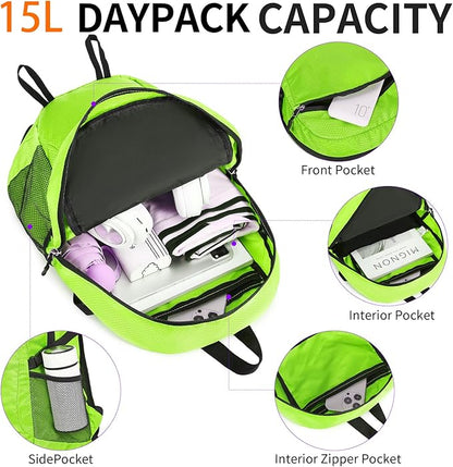 Small Hiking Daypack, 15L Water-Resistant Hiking Backpack Packable Lightweight - Image 5