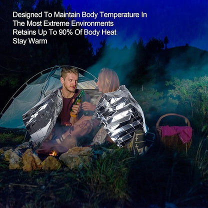 9 Pack Emergency Blankets, Outdoor Survival Emergency Insulated Gear, Mylar - Image 6