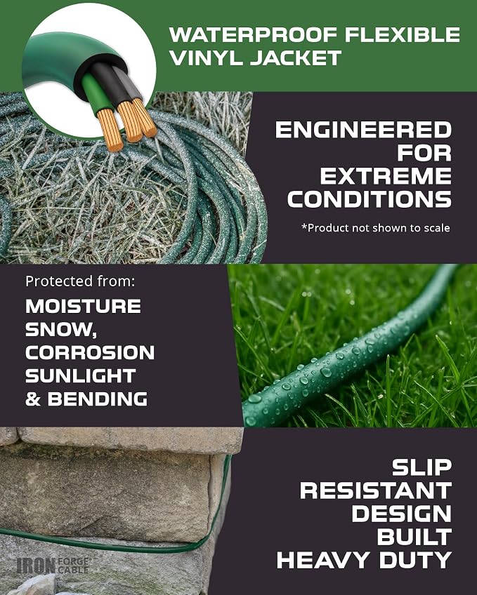 Iron Forge Cable 6ft Green Outdoor Extension Cord - Image 4