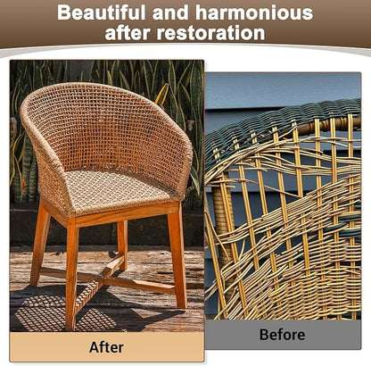 M METERXITY 1-Pack Wicker Repair Kit, 8mm x 66ft/20m Plastic Flat Rattan - Image 4