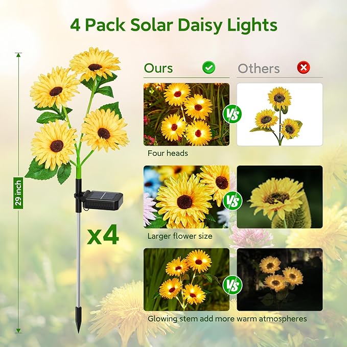 4 Pack Outdoor Solar Garden Lights - Image 4