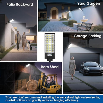 2-Pack Solar Street Lights Outdoor, 20000LM Waterproof LED Solar Flood Lights - Image 5