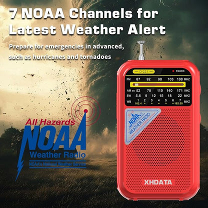 XHDATA D221 NOAA Weather Radio Portable AM FM Shortwave Radio Receiver - Image 2