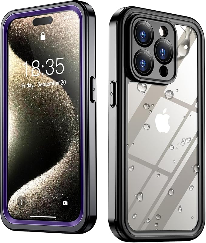 SPIDERCASE Only Designed for iPhone 15 Pro Max Case Waterproof, Built-in Lens & by SPIDERCASE
