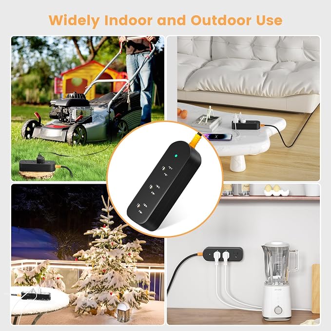 Outdoor Surge Protector Waterproof Power Strip Weatherproof 10 FT Extension - Image 7
