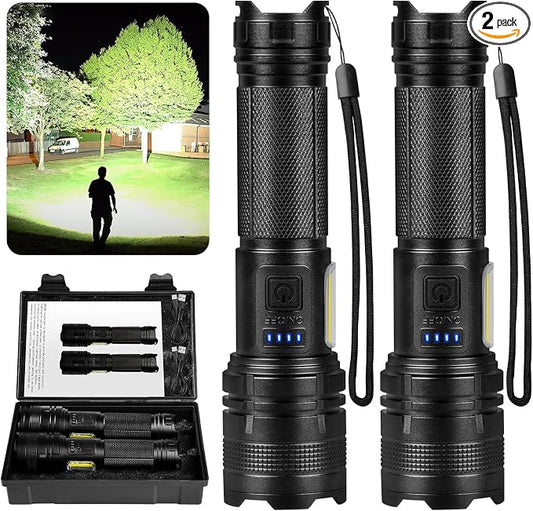 THY TRY Rechargeable LED Flashlights High Lumens, 90000LM Super Bright by THY+TRY