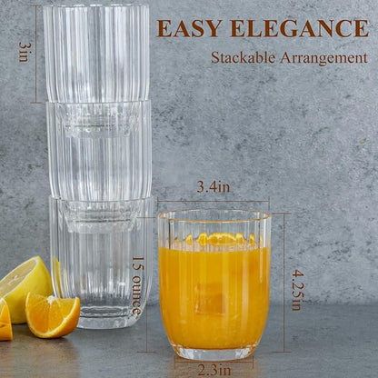 Acrylic Clear Highball Plastic Cups | Plastic Reusable Tumblers 15oz | - Image 3
