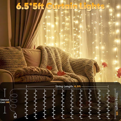 suddus Curtain Lights for Bedroom, 150 Led Hanging String Light Outdoor - Image 7