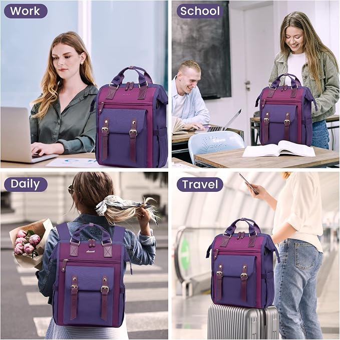 LOVEVOOK Laptop Backpack for Women Work Travel Computer Backpacks Purse - Image 4