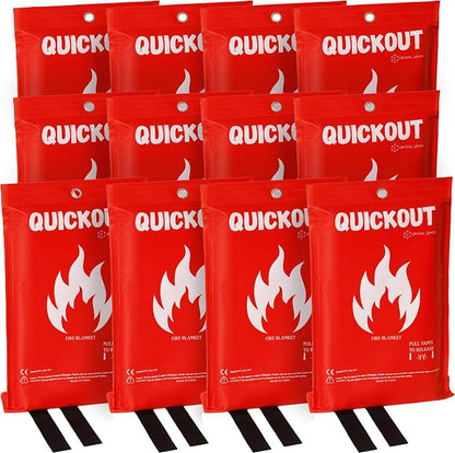 Crystal Lemon Fire Blanket 12-Pack, 39x39 Multi-Use Emergency Fire Suppression by CrystalLemon