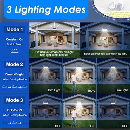4 Pack 368 LED Solar Lights Outdoor Motion Sensor, Solar Fence Light - Image 2
