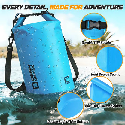 Waterproof Dry Bag, 5L/10L/20L/30L/40L Roll Top Lightweight Storage Backpack - Image 3