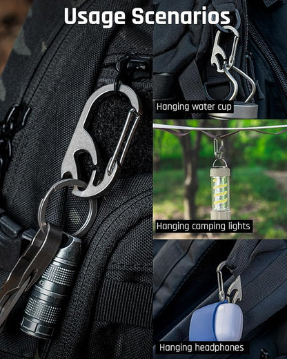 TISUR Titanium Carabiner Keychain Clip, Anti-Lost Key Ring Holder, Self-Locking - Image 7