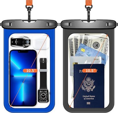 Lanhiem 10.5" Large Waterproof Phone Pouch, 2 Pack Universal IPX8 Waterproof by LanhiemHome