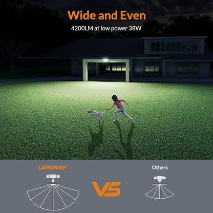 LEPOWER LED Motion Sensor Security Lights, 3 Head Motion Detected, Waterproof - Image 4
