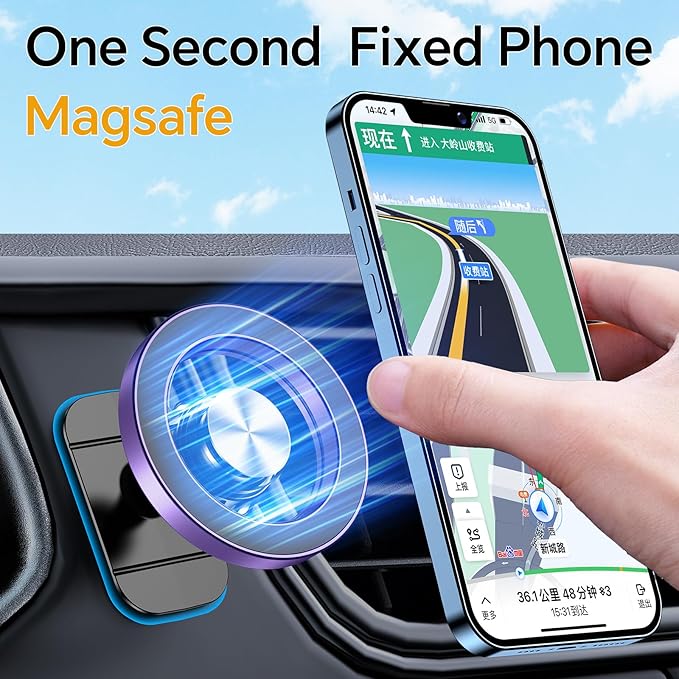 Kaistyle for Magsafe Car Mount【20 Strong Magnets】Magnetic Phone Holder for Car - Image 3