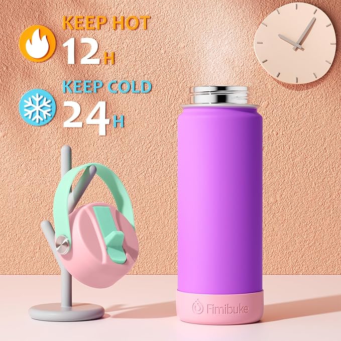 Fimibuke Kids Insulated Water Bottle, 18oz BPA FREE Kids Cups - Image 3