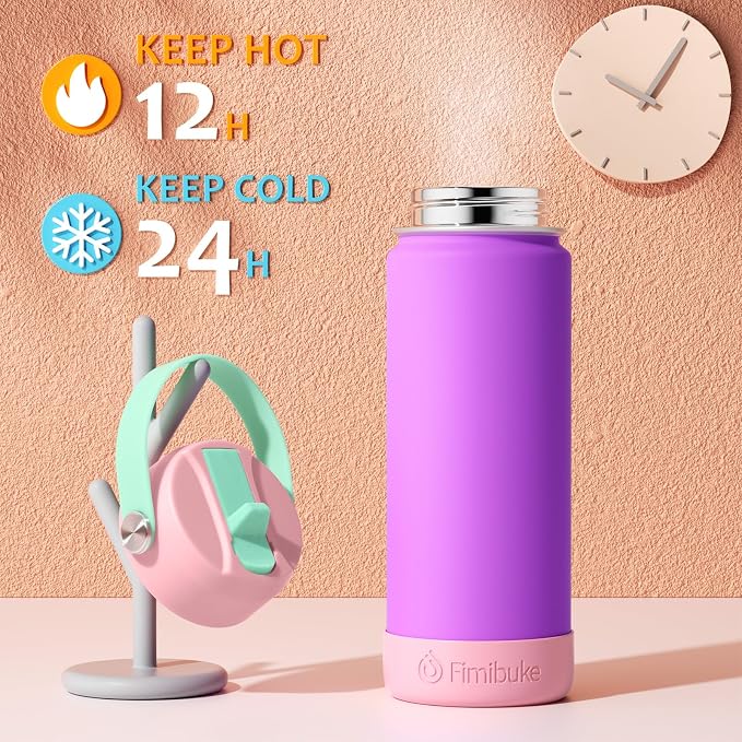 Fimibuke Kids Insulated Water Bottle, 18oz BPA FREE Kids Cup - Image 3