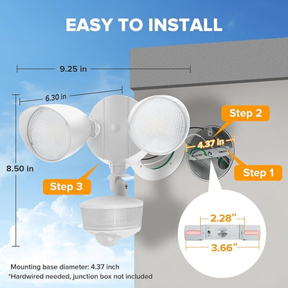 LUTEC 34W 3700 Lumen LED Security Lights Motion Sensor Light Outdoor - Image 7