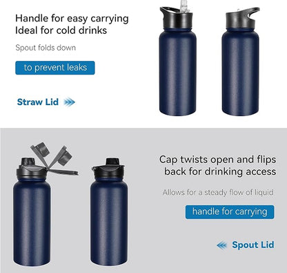 VEGOND 32 oz Insulated Water Bottle Bulk Stainless Steel Metal Water Bottles - Image 5