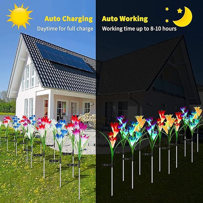 ostritec Solar Lights Outdoor Waterproof, 4 Pack Garden Decor Lights, 16 - Image 3