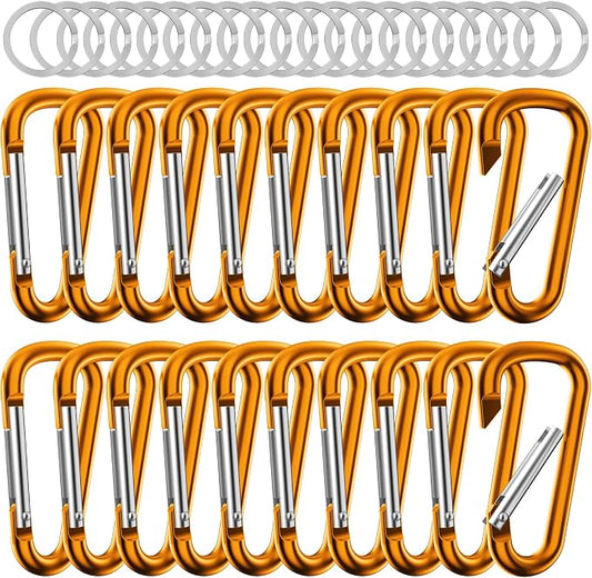 sprookber 2.28" Small Carabiner Clip Keychain, D Ring Caribeaner Clip, Key Clip by Sprookber