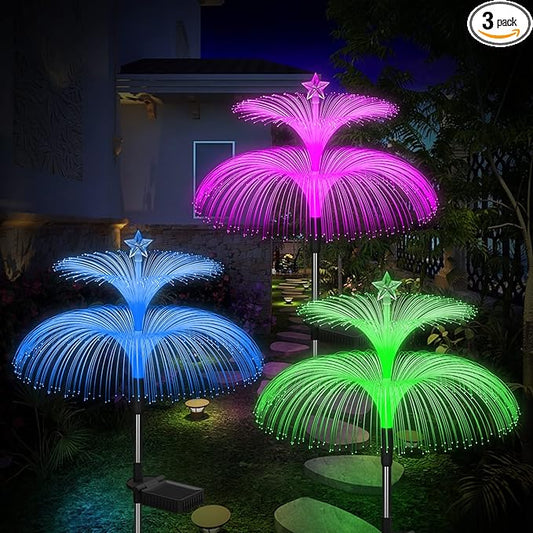 Weepong Solar Garden Lights 3 Pack New Upgraded Solar Lights Outdoor Waterproof by Weepong