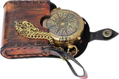 Pocket Compass for Hiking, Survival Instrument Antique “So You Can Always Find by MAI