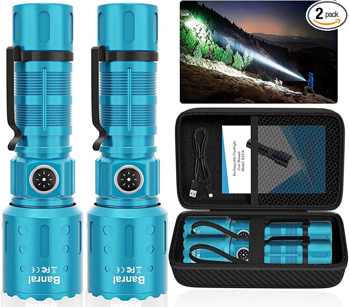 Banral Flashlights High Lumens Rechargeable, Super Bright Long Range Small by Banral