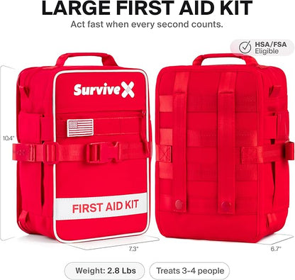 SurviveX Large First Aid Kit for Car, Travel & Home - Image 2
