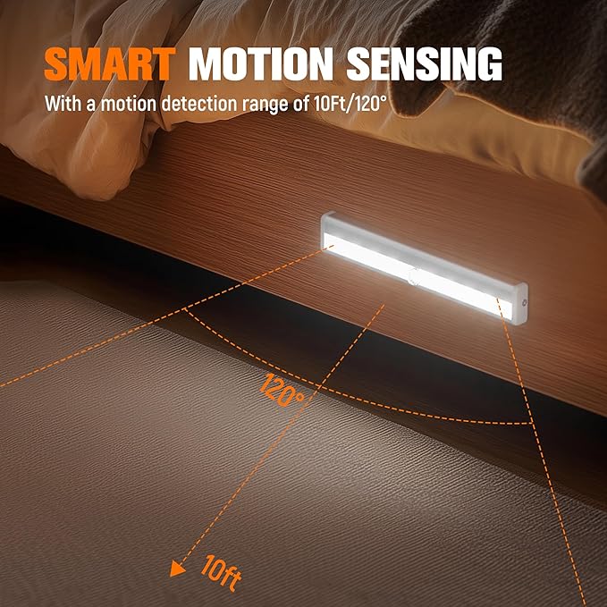 Molrebe Motion Sensor LED Lights, 6 Pack Battery Operated 10 LED Motion Closet - Image 4
