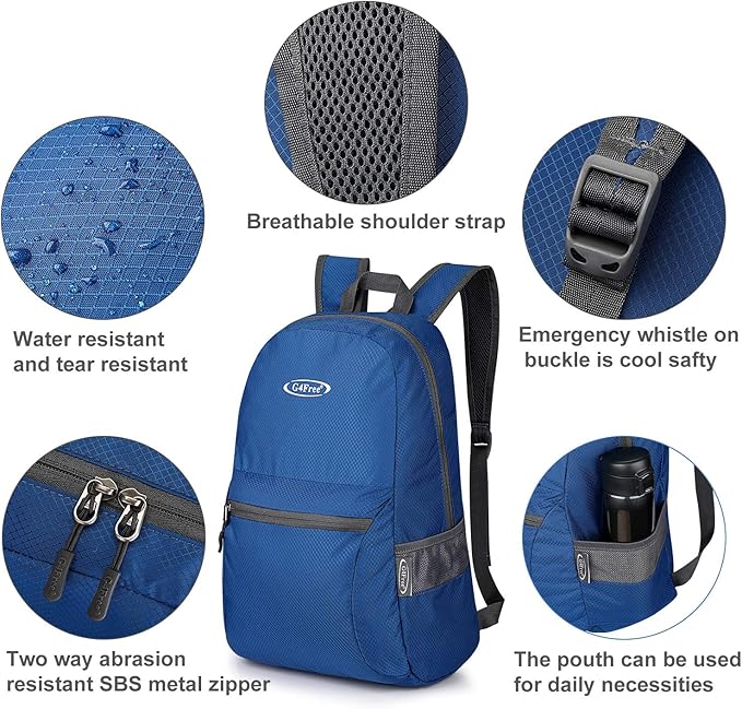 G4Free 20L Lightweight Packable Backpack Travel Hiking Daypack Foldable Backpack - Image 3