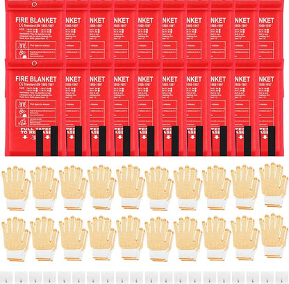 60 Pcs Emergency Fire Blankets for Home and Kitchen 40x40 Inch 20 Fiberglass by Copkim