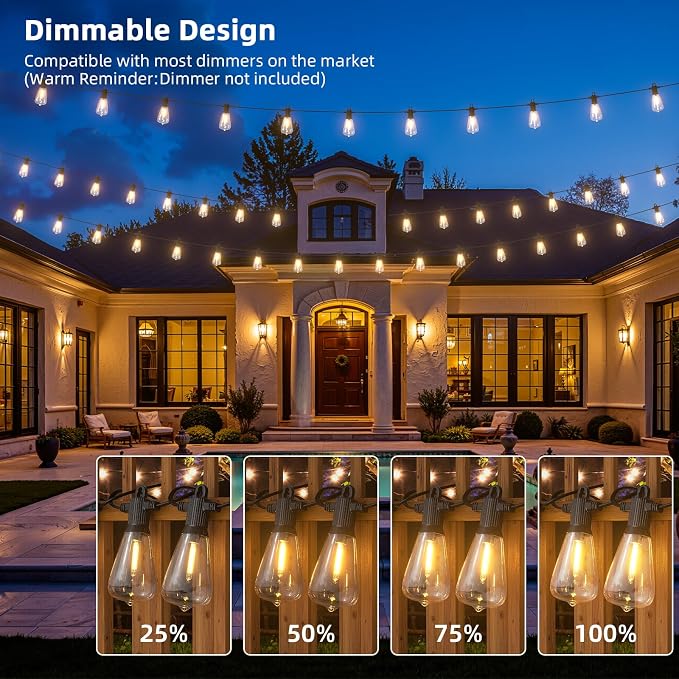 FOOMAN LED Outdoor String Lights, 150FT Outside Waterproof Patio Lights - Image 7