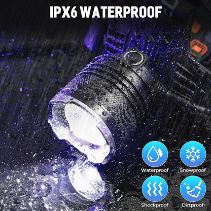 LED Rechargeable Headlamp, 000 Lumens Head Lamps Super Bright Long Distance - Image 6
