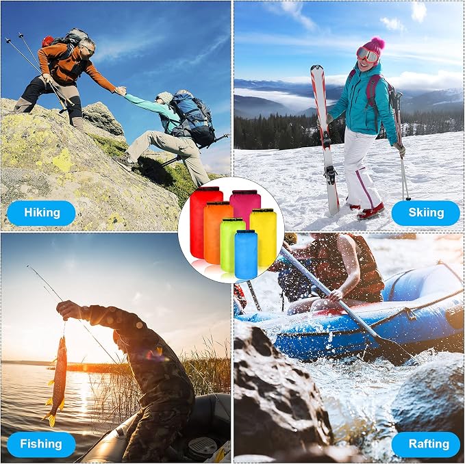 Shappy 6 Pcs Waterproof Dry Bag Set Ultralight Stuff Sack 20/15/10/8/5/3L - Image 7