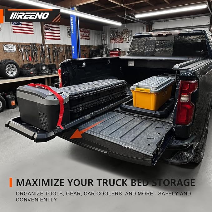 Slide-Out Truck Bed Organizer Tray, Heavy Duty Cargo Storage System - Image 3
