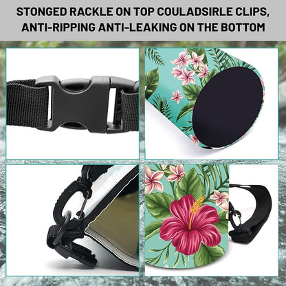 Waterproof Dry Bag, Roll Top Tropical Summer Watercolor Hibiscus Waterproof - Image 3