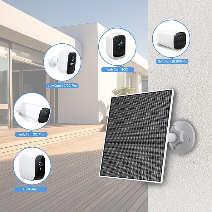 Solar Panel for Eufy Outdoor Camera, Camera Solar Panel Charger Compatible - Image 2