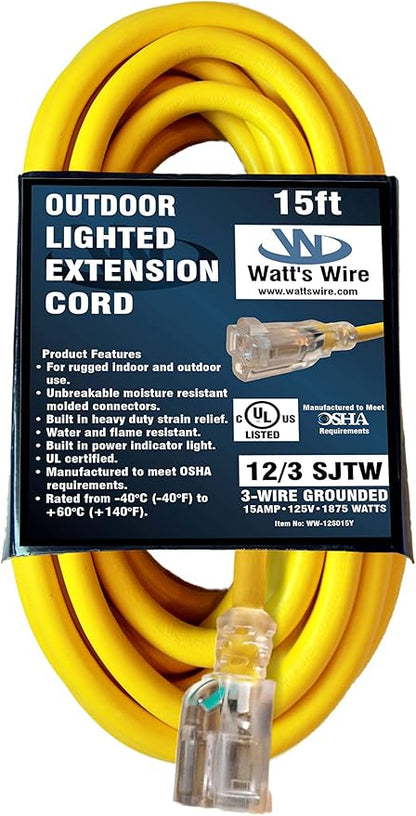 15 ft Outdoor Extension Cord Waterproof - Image 6