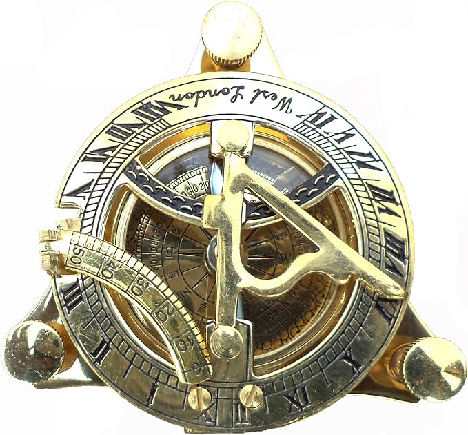Vintage Shiny Brass Pirate's Booty Compass – Nautical Maritime Sundial - Image 4