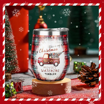 Christmas Wine Tumbler 12 oz Christmas Stainless Steel Wine Glass - Image 4